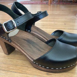 Maguba Swedish Peeptoe Heeled Clog Black 38 (8)